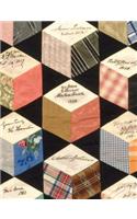 Dot Grid Paper Journal Notebook: Tumbling Blocks Quilt Art cover