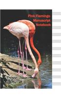 Pink Flamingo Manuscript Notebook