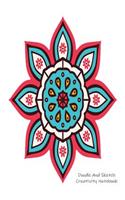 Doodle and Sketch Creativity Notebook: Flower Mandala Art Design Lined Draw and Write Journal for Women