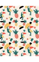 Toucans and Pineapples Planner and Journal Bird and Fruit Notebook
