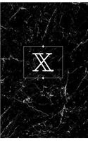 X: Personalized Monogrammed Journal (Notebook/Diary) Gift for Friend Office Teacher Black Marble