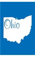 Ohio - Cobalt Blue Lined Notebook with Margins: 101 Pages, Medium Ruled, 6 x 9 Journal, Soft Cover