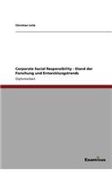 Corporate Social Responsibility - Stand der Forschung und Entwicklungstrends