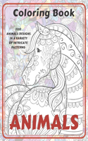 Animals - Coloring Book - 200 Animals designs in a variety of intricate patterns