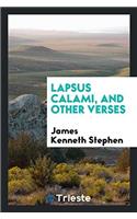 Lapsus calami, and other verses