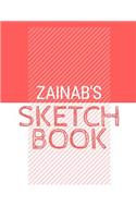 Zainab's Sketchbook: Personalized red sketchbook with name: 120 Pages