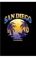 San Diego California: Lined Journal - San Diego California Beach Surfing CA State Traveller Gift - Black Ruled Diary, Prayer, Gratitude, Writing, Travel, Notebook For Men