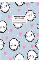 Composition Notebook: Unicorn Journal for Girls, Teen and Women Cute Matte Cover Design with Blank Lined Interior College Ruled (Great as Party Favors, Gifts, Diary, Jour