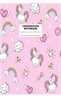 Composition Notebook: Unicorn Journal for Girls, Teen and Women Cute Matte Cover Design with Blank Lined Interior College Ruled (Great as Party Favors, Gifts, Diary, Jour