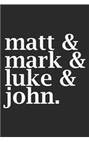 Matt & Mark & Luke & John: 6x9 Blank Dot Grid Christian Notebook or Devotional Journal - Bible Journal or Prayer Book for Men and Women