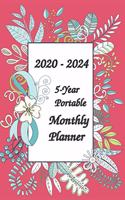 2020 - 2024 5-Year Portable Monthly Planner 6x9
