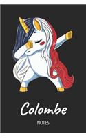 Colombe - Notes: Noms Personnalisé Carnet de notes / Journal pour les filles et les femmes. Licorne qui dab aux cheveux aux couleurs du drapeau français. Accessoires