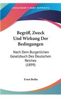 Begriff, Zweck Und Wirkung Der Bedingungen