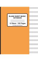 Blank Sheet Music Notebook - Manuscript Paper (Orange)