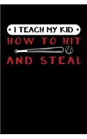 I Teach My Kid How to Hit and Steal: Weekly School Planner - 6"x9" - 120 pages - Sections to record Notes, Homework, to-do list, Monday through Friday columns - Matte Cover School Timet