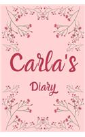 Carla's Diary: Carla Named Diary/ Journal/ Notebook/ Notepad Gift For Carla's, Girls, Women, Teens And Kids - 100 Black Lined Pages - 6 x 9 Inches - A5