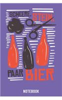 Schere Stein Paar Bier Notebook: A5 Gepunktet Bierbrau Buch, Notizbuch für Biebrauer, Hobbybrauer, Bier Brauen 120 Seiten 6x9 - Organizer Schreibheft Planer zum Ausfüllen