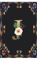 Pretty Floral J Hand Writing Notebook