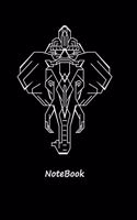Journal Daily: Glorious Elephant Lord Ganesh Notebook Geometrical Style.: Hindus Lord Ganesha Lined Blank Journal, 6 x 9, 120 White Color Pages, Matte Finish Cover
