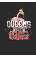 Queens Are Born In 1963: Dotted Bullet Grid Notebook / Journal (6 X 9) - Birthday Gift and Anniversary Gift for Women