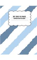 Dot Grid 100 Pages Composition Notebook: Blue Diagonal