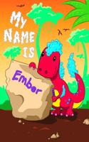 My Name is Ember: 2 Workbooks in 1! Personalized Primary Name and Letter Tracing Book for Kids Learning How to Write Their First Name and the Alphabet with Cute Dinos