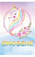 Emogene: Emogene's Unicorn Personal Custom Named Diary Planner Perpetual Calendar Notebook Journal 6x9 Personalized Customized Gift For Someone Who's Surname