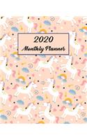 2020 Monthly Planner: Unicorn Monthly Planner