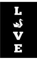 LOVE Origami Crane Bird Swan Notebook