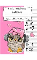 Blank Sheet Music Notebook: Music Manuscript Notebook, Staff Music Notebook, Blank Sheet Music Paper, Staff Paper Notebook for Writing Lyrics and Composing Music. 12 Large Stav