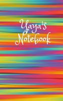 Yaya's Notebook: Cute Colorful 6x9 110 Pages Blank Narrow Lined Soft Cover Notebook Planner Composition Book