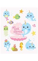 My Cute Narwhal Notebook: Cute Narwhals Wide Ruled Composition Note Book for Kids. Lined Paper Journal Diary, Stylish 7.5 X 9.25 Inch Soft Cover, for Home or Elementary Schoo