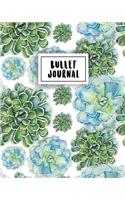 Bullet Journal: Turquoise Cactus Watercolor - 150 Dot Grid Pages (Size 8x10 Inches) - With Bullet Journal Sample Ideas