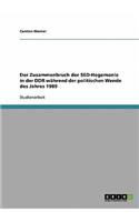 Der Zusammenbruch der SED-Hegemonie in der DDR während der politischen Wende des Jahres 1989