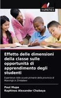 Effetto delle dimensioni della classe sulle opportunità di apprendimento degli studenti