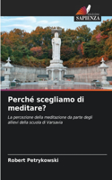 Perché scegliamo di meditare?