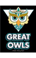 GREAT OWLS Adults Coloring Book