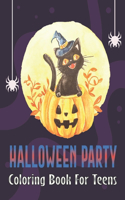 Halloween Party Coloring Book: Cute Halloween Coloring Activity Book For Teens, Children and Seniors Boys and Girls Vol-1