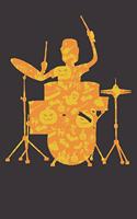 Notebook: Drums Drummer Halloween Party Pumpkin Pattern Gift Dot Grid Dotted 6x9 120 Pages