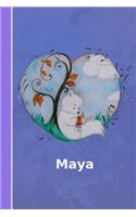 Maya: Personalisiertes Notizbuch - Fuchs Mit Herz - Softcover - 120 Seiten - Leer / Blanko / Nummeriert - Notebook - Tagebuch - Diary - Scrapbook - Gesche