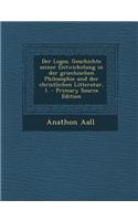 Der Logos. Geschichte Seiner Entwickelung in Der Griechischen Philosophie Und Der Christlichen Litteratur, 1.