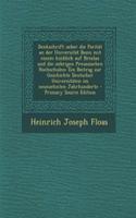 Denkschrift Ueber Die Paritat an Der Universitat Bonn Mit Einem Hinblick Auf Breslau Und Die Uebrigen Preussischen Hochschulen: Ein Beitrag Zur Geschichte Deutscher Universitaten Im Neunzehnten Jahrhunderte