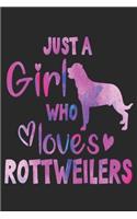 Just a Girl Who Loves Rottweiler - Rottweiler Gift Notebook/Journal 6x9 100 Pages