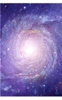 Notebook: Colorful Purple Galaxy - Journal for Girls and Boys, Kids, School, Students and Teachers - 6 x 9, 100 Blank Lined Pages