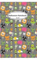 Halloween Notebook: Toxic Zombies Clip Art Images on 6 x 9 Blank Lined Softcover Journal for Notes, Halloween Gift Design Cover Note Book