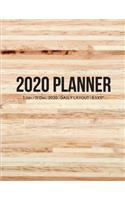 2020 Wood Daily Planner: Hourly Appointment Diary Agenda for Work with Notes & To Do List (Daily Hourly Layout - 1 Jan / 31 Dec - 8.5x11")