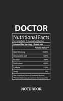 Nutritional Facts Doctor Awesome Notebook: 6x9 inches - 110 blank numbered pages - Greatest Passionate working Job Journal - Gift, Present Idea