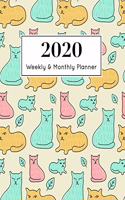 2020 Weekly & Monthly Planner: January 1st - December 31st 2020- Organizer Schedule Journal for 2020 - Cat Pattern, Kitty, Animals, Pets