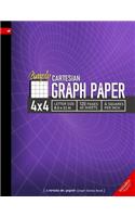 Simply 4x4 Graph Paper: Cartesian Style Grid line ruled Composition Notebook, 8.5x 11in (Letter size), 120pages, 4 squares per inch