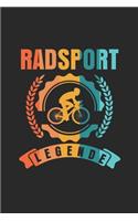 Radsport Legend: Notizbuch/Tagebuch/Organizer/120 Karierte Seiten/ 6x9 Zoll